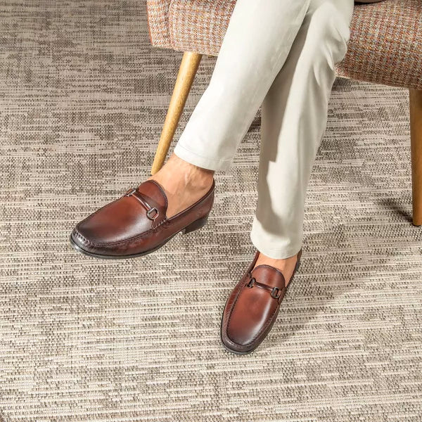 Sapato Masculino Mocassim Em Couro Absolut Castanho