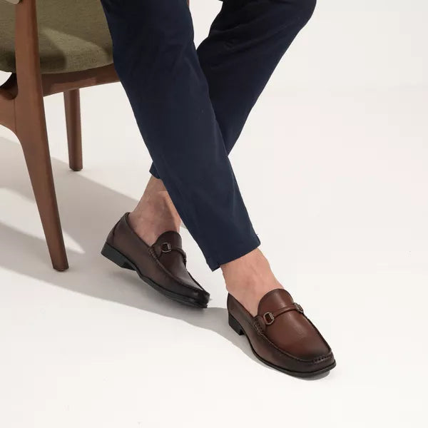 Sapato Masculino Mocassim Em Couro Absolut Castanho