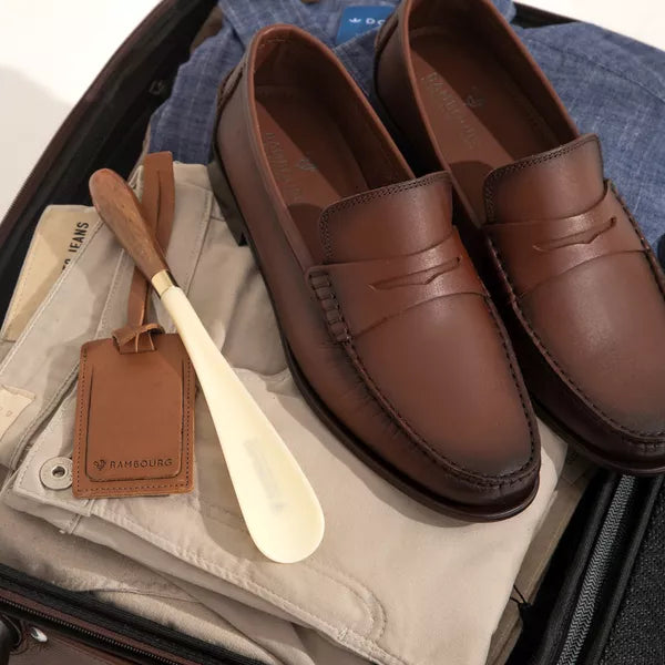 Sapato Mocassim Em Couro Sola De Couro com Antiderrapante Absolut Castanho