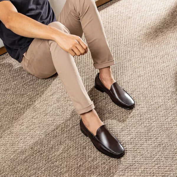 Sapato Masculino Mocassim Em Couro Absolut Café