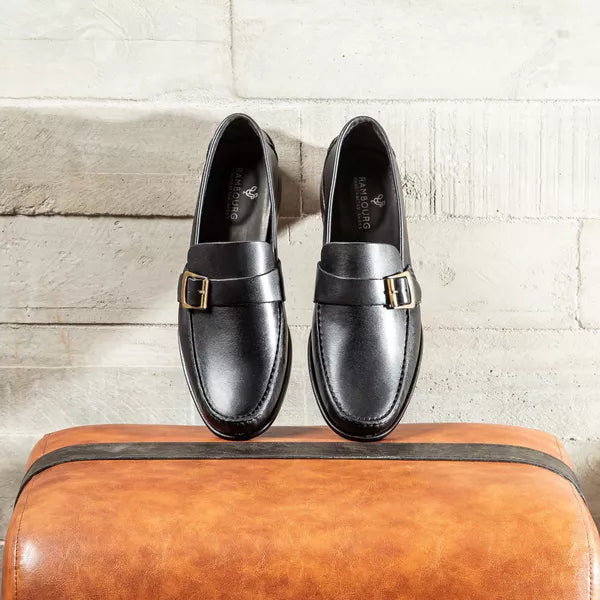 Sapato Mocassim Argentino Em Couro Sola De Couro Com Absolut Preto