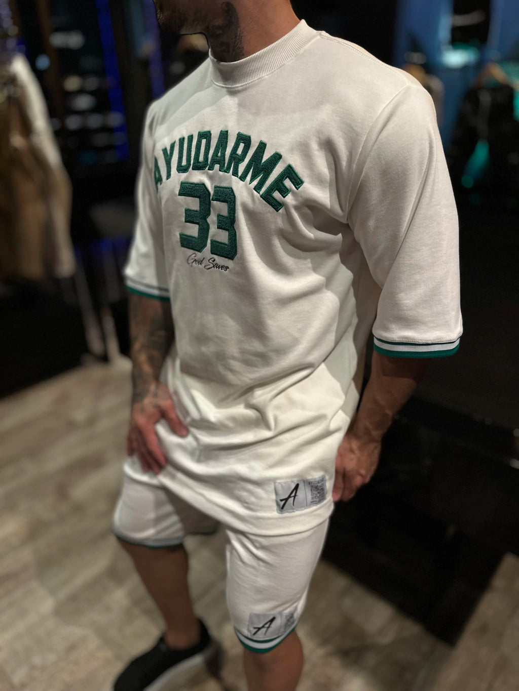 CONJUNTO OVER AYU 33 WHITE/GREEN