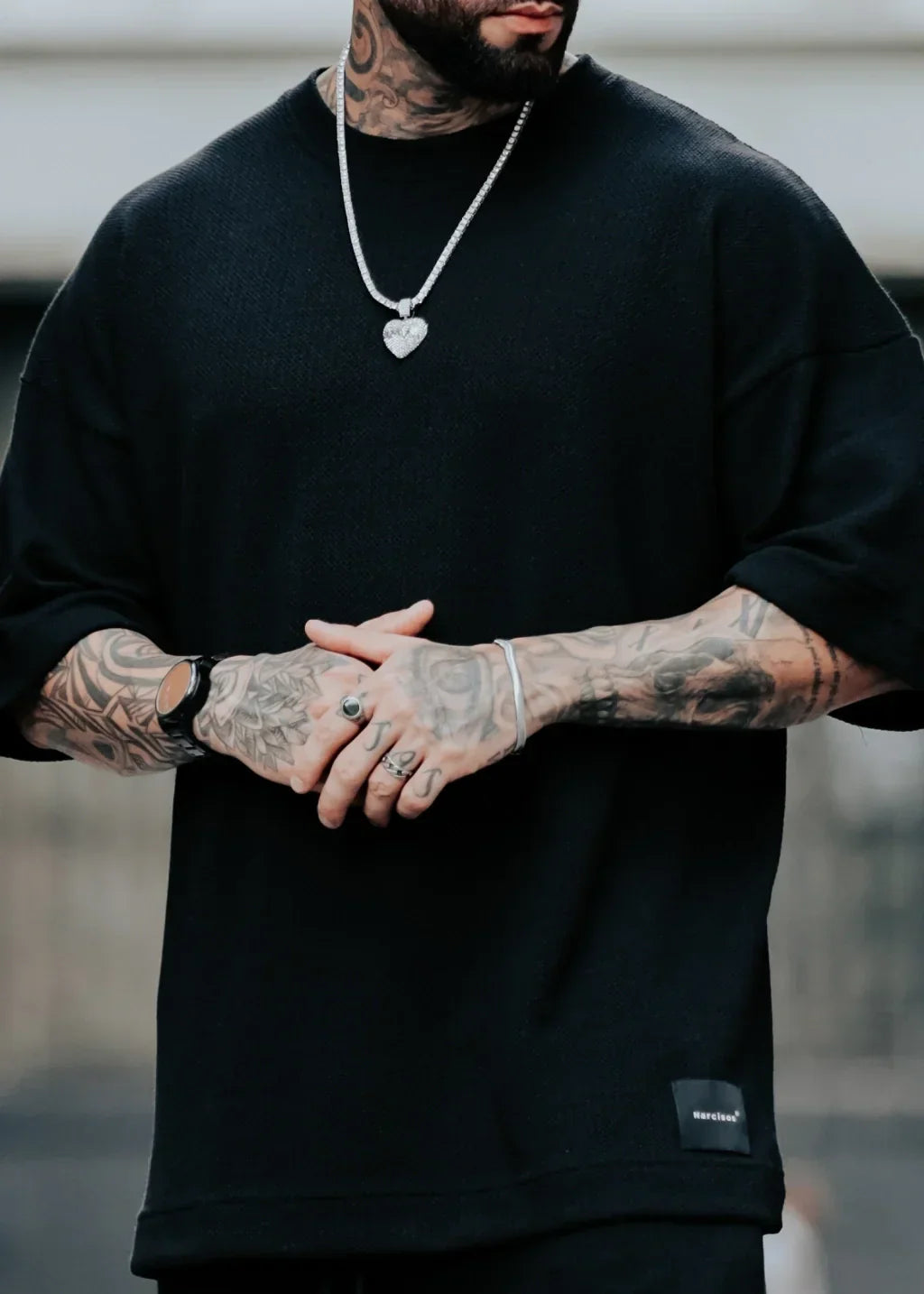 CONJUNTO OVERSIZED TEXTURIZADA - BLACK