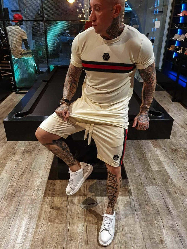 CONJUNTO CAMISETA E BERMUDA CREAM
